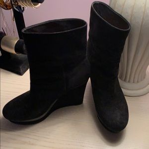 Via Spiga Black Suede Platform ankle boot size 9